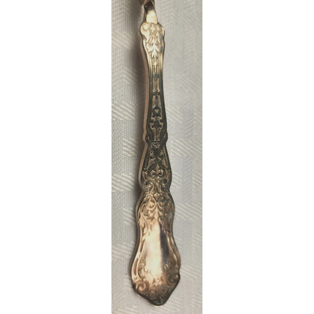 Antique 1800s Rogers Silver PlateTwisted Handle Butter Knife ORNATE